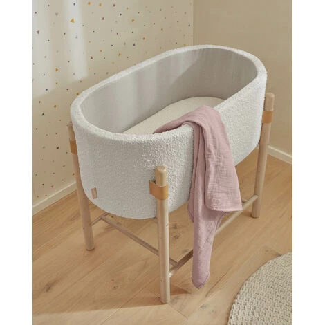 Kave Home - Drap-housse Pour Berceau Nahima 100% Coton Bio (GOTS) à Pois Rose - Blanc 4 Kave Home - Drap-housse Pour Berceau Nahima 100% Coton Bio (GOTS) à Pois Rose - Blanc – Image 2