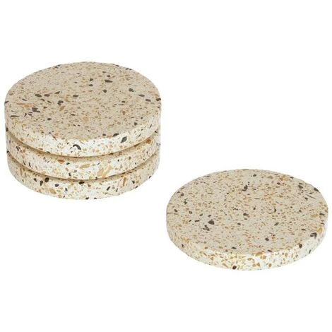 Kave Home - Lot Verna De 4 Dessous De Verre En Terrazzo Blanc - Multicolore 3 Kave Home - Lot Verna De 4 Dessous De Verre En Terrazzo Blanc - Multicolore