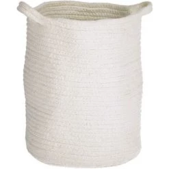 Kave Home - Panier Abeni 100% Coton Blanc 30 Cm - Blanc