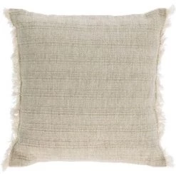 Kave Home - Housse De Coussin Ailen En Coton Et Lin à Franges Beiges 45 X 45 Cm - Beige