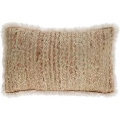Kave Home - Housse De Coussin Clidia Jute Et Coton Avec Franges 30 X 50cm - Naturel