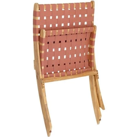 Kave Home - Fauteuil Pliant Chabeli En Bois Dacacia Et Corde Terracotta FSC 100% - Rose 4 Kave Home - Fauteuil Pliant Chabeli En Bois Dacacia Et Corde Terracotta FSC 100% - Rose – Image 2