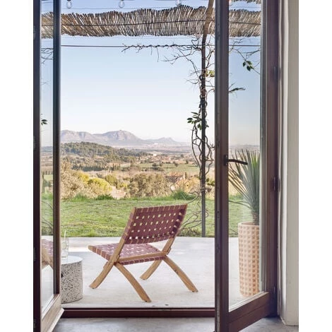 Kave Home - Fauteuil Pliant Chabeli En Bois Dacacia Et Corde Terracotta FSC 100% - Rose 6 Kave Home - Fauteuil Pliant Chabeli En Bois Dacacia Et Corde Terracotta FSC 100% - Rose – Image 4