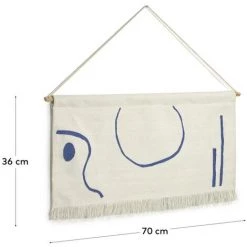 Kave Home - Tapis Mural Atal Motifs Bleus 70 X 36 Cm - Blanc -KAVE HOME Soldes 2022 49720442 3