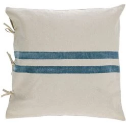 Kave Home - Housse De Coussin Ziza 100% Coton Larges Rayures Bleu Et Blanc 60 X 60 Cm - Bleu