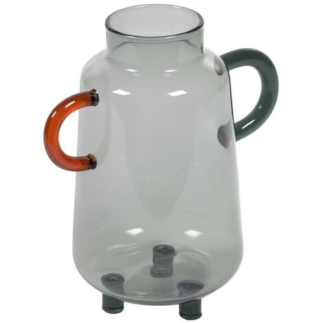 Kave Home - Vase Kei En Verre Gris Et Multicolore 18 Cm - Gris 3 Kave Home - Vase Kei En Verre Gris Et Multicolore 18 Cm - Gris