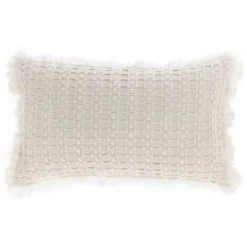 Kave Home - Housse De Coussin Shallowin 100% Coton Blanc De 30 X 50 Cm - Blanc