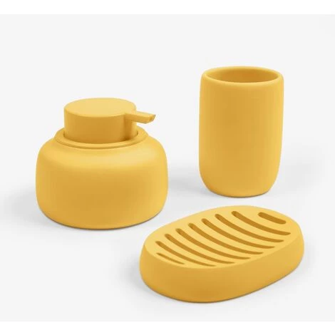 Kave Home - Distributeur De Savon Chia En Résine Jaune Moutarde - Jaune 4 Kave Home - Distributeur De Savon Chia En Résine Jaune Moutarde - Jaune – Image 2