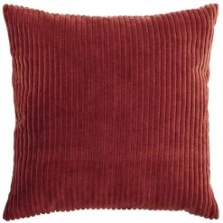 Kave Home - Housse De Coussin Cadenet En Velours Côtelé Grosses Côtes Terracotta 45 X 45 Cm - Rouge