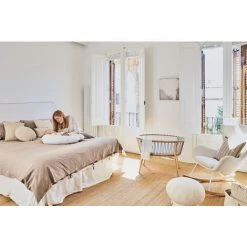 Kave Home - Lot 2 Débarbouillettes Yamile 100% Coton Bio (GOTS) Turquoise Blanc Avec Feuilles Grises - Turquoise -KAVE HOME Soldes 2022 49785614 3