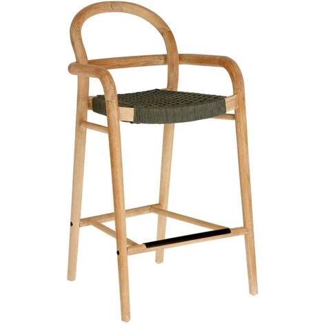Kave Home - Tabouret Sheryl En Bois Massif D'eucalyptus Et Corde Vert Hauteur 69 Cm FSC 100% - Naturel 3 Kave Home - Tabouret Sheryl En Bois Massif D'eucalyptus Et Corde Vert Hauteur 69 Cm FSC 100% - Naturel
