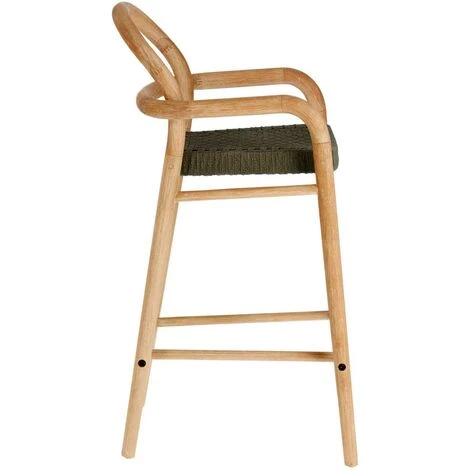 Kave Home - Tabouret Sheryl En Bois Massif D'eucalyptus Et Corde Vert Hauteur 69 Cm FSC 100% - Naturel 4 Kave Home - Tabouret Sheryl En Bois Massif D'eucalyptus Et Corde Vert Hauteur 69 Cm FSC 100% - Naturel – Image 2