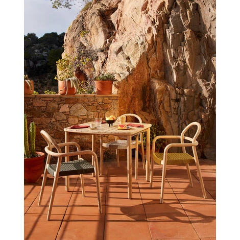 Kave Home - Table Sheryl En Bois Massif D'eucalyptus 90 X 90 Cm FSC 100% - Naturel 5 Kave Home - Table Sheryl En Bois Massif D'eucalyptus 90 X 90 Cm FSC 100% - Naturel – Image 3