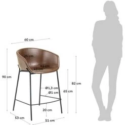 Kave Home - Tabouret De Bar Yvette En Polyuréthane Marron Hauteur 65 Cm - Marron 9 Kave Home - Tabouret De Bar Yvette En Polyuréthane Marron Hauteur 65 Cm - Marron -KAVE HOME Soldes 2022 51186098 4