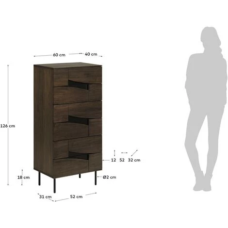 Kave Home - Commode Cutt 60 X 126 Cm - Naturel 7 Kave Home - Commode Cutt 60 X 126 Cm - Naturel – Image 5