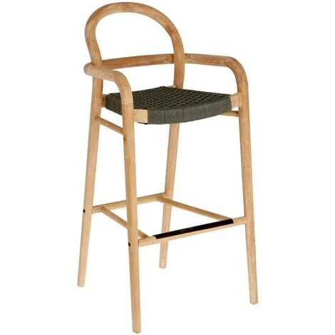 Kave Home - Tabouret Sheryl En Bois Massif D'eucalyptus Et Corde Vert Hauteur 79 Cm FSC 100% - Naturel 3 Kave Home - Tabouret Sheryl En Bois Massif D'eucalyptus Et Corde Vert Hauteur 79 Cm FSC 100% - Naturel