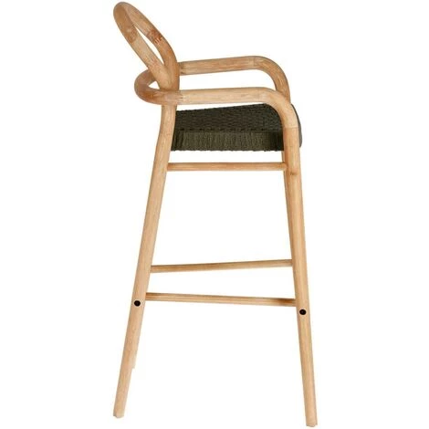Kave Home - Tabouret Sheryl En Bois Massif D'eucalyptus Et Corde Vert Hauteur 79 Cm FSC 100% - Naturel 4 Kave Home - Tabouret Sheryl En Bois Massif D'eucalyptus Et Corde Vert Hauteur 79 Cm FSC 100% - Naturel – Image 2