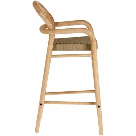 Kave Home - Tabouret Sheryl En Bois Massif D'eucalyptus Et Corde Beige Hauteur 69 Cm FSC 100% - Naturel 4 Kave Home - Tabouret Sheryl En Bois Massif D'eucalyptus Et Corde Beige Hauteur 69 Cm FSC 100% - Naturel – Image 2