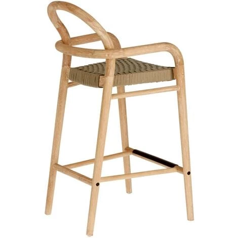Kave Home - Tabouret Sheryl En Bois Massif D'eucalyptus Et Corde Beige Hauteur 69 Cm FSC 100% - Naturel 5 Kave Home - Tabouret Sheryl En Bois Massif D'eucalyptus Et Corde Beige Hauteur 69 Cm FSC 100% - Naturel – Image 3