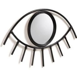 Kave Home - Miroir Maela En Rotin Avec Finition Noire 72 X 45 Cm - Noir