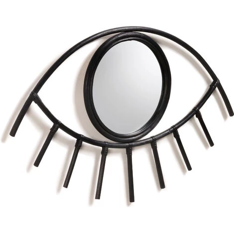 Kave Home - Miroir Maela En Rotin Avec Finition Noire 72 X 45 Cm - Noir 3 Kave Home - Miroir Maela En Rotin Avec Finition Noire 72 X 45 Cm - Noir