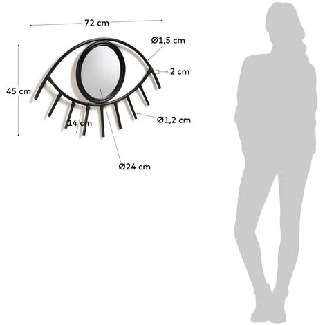 Kave Home - Miroir Maela En Rotin Avec Finition Noire 72 X 45 Cm - Noir 5 Kave Home - Miroir Maela En Rotin Avec Finition Noire 72 X 45 Cm - Noir – Image 3