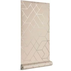 Kave Home - Papier Peint Gea Gris Et Argenté 10 X 0,53 M FSC MIX Credit - Beige