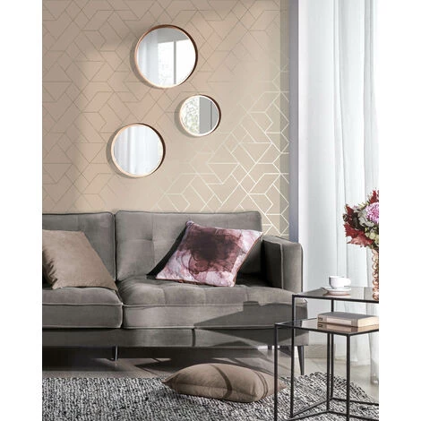 Kave Home - Papier Peint Gea Gris Et Argenté 10 X 0,53 M FSC MIX Credit - Beige 3 Kave Home - Papier Peint Gea Gris Et Argenté 10 X 0,53 M FSC MIX Credit - Beige – Image 2