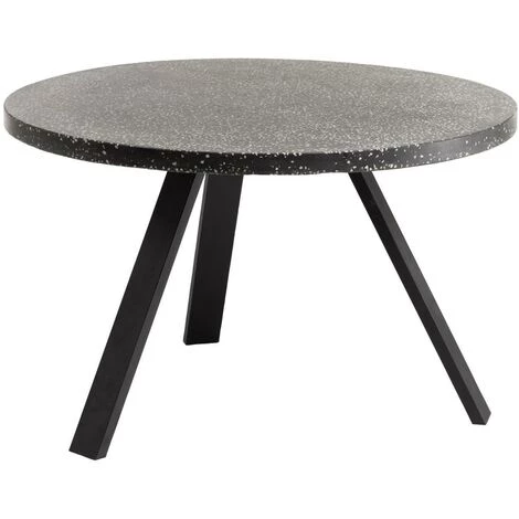 Kave Home - Table Ronde Shanelle En Terrazzo Noir Et Pieds En Acier Noir Ø 120 Cm - Noir 3 Kave Home - Table Ronde Shanelle En Terrazzo Noir Et Pieds En Acier Noir Ø 120 Cm - Noir