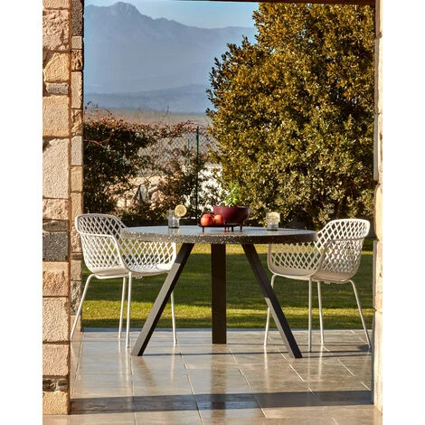 Kave Home - Table Ronde Shanelle En Terrazzo Noir Et Pieds En Acier Noir Ø 120 Cm - Noir 4 Kave Home - Table Ronde Shanelle En Terrazzo Noir Et Pieds En Acier Noir Ø 120 Cm - Noir – Image 2