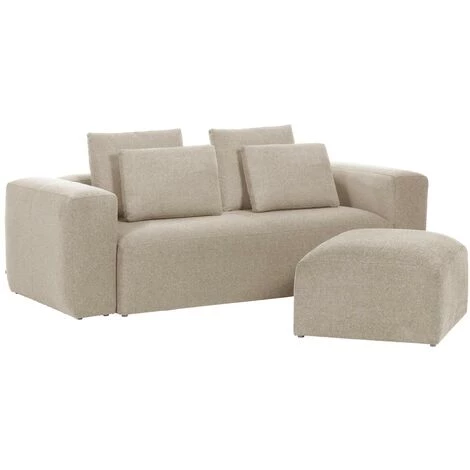 Kave Home - Repose-pieds Blok 90 X 70 Cm Beige - Beige 5 Kave Home - Repose-pieds Blok 90 X 70 Cm Beige - Beige – Image 3