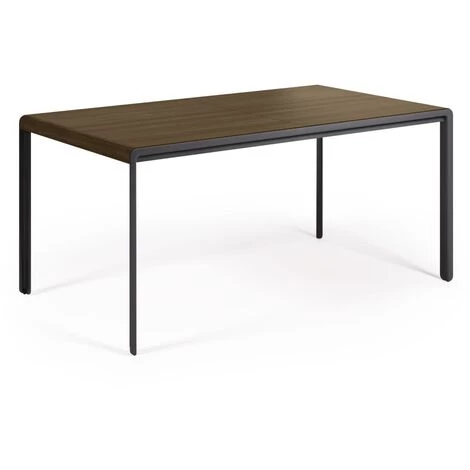 Kave Home - Table Extensible Nadyria En Contreplaqué De Noyer Et Pieds En Acier Noir 160 (200) X 90 Cm - Naturel 3 Kave Home - Table Extensible Nadyria En Contreplaqué De Noyer Et Pieds En Acier Noir 160 (200) X 90 Cm - Naturel