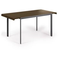 Kave Home - Table Extensible Nadyria En Contreplaqué De Noyer Et Pieds En Acier Noir 120 (160) X 80 Cm - Naturel 8 Kave Home - Table Extensible Nadyria En Contreplaqué De Noyer Et Pieds En Acier Noir 120 (160) X 80 Cm - Naturel -KAVE HOME Soldes 2022 51186183 2