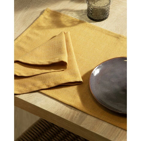 Kave Home - Lot De 4 Serviettes De Table Samay Moutarde - Moutarde 5 Kave Home - Lot De 4 Serviettes De Table Samay Moutarde - Moutarde – Image 3