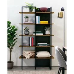 Kave Home - Étagère Nadyria En Placage De Noyer Et Acier Finition Noire 100 X 180 Cm - Naturel 10 Kave Home - Étagère Nadyria En Placage De Noyer Et Acier Finition Noire 100 X 180 Cm - Naturel -KAVE HOME Soldes 2022 51186215 4