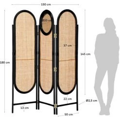 Kave Home - Paravent Lalita - Naturel -KAVE HOME Soldes 2022 51186218 5