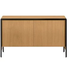 Kave Home - Buffet Nadyria 2 Portes En Placage De Chêne Et Acier Peint Noir 140 X 82 Cm - Naturel -KAVE HOME Soldes 2022 51186227 3