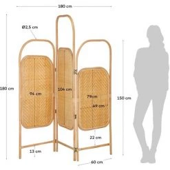 Kave Home - Paravent Krysia - Naturel 11 Kave Home - Paravent Krysia - Naturel -KAVE HOME Soldes 2022 51186230 5