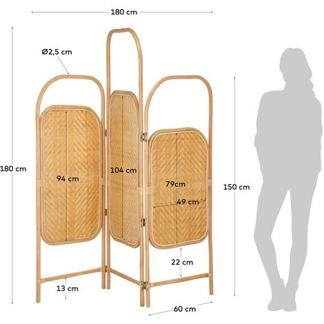 Kave Home - Paravent Krysia - Naturel 7 Kave Home - Paravent Krysia - Naturel – Image 5