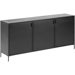 Kave Home - Buffet Shantay 3 Portes En Acier Finition Peint Noir 160 X 72 Cm - Noir