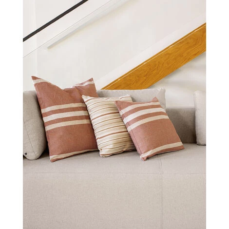 Kave Home - Housse De Coussin Sydelle à Rayures Beiges 45 X 45 Cm 4 Kave Home - Housse De Coussin Sydelle à Rayures Beiges 45 X 45 Cm – Image 2