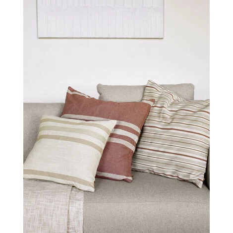 Kave Home - Housse De Coussin Sydelle à Rayures Bordeaux 60 X 60 Cm 4 Kave Home - Housse De Coussin Sydelle à Rayures Bordeaux 60 X 60 Cm – Image 2