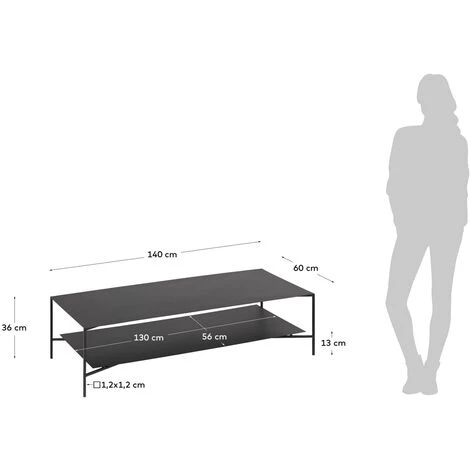 Kave Home - Table Basse Azisi 140 X 60 Cm - Noir 6 Kave Home - Table Basse Azisi 140 X 60 Cm - Noir – Image 4