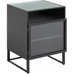 Kave Home - Table De Chevet Trixie En Acier Noir 45 X 58 Cm - Noir
