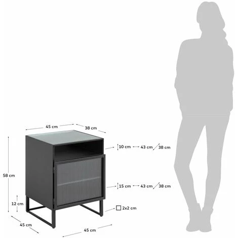 Kave Home - Table De Chevet Trixie En Acier Noir 45 X 58 Cm - Noir 6 Kave Home - Table De Chevet Trixie En Acier Noir 45 X 58 Cm - Noir – Image 4