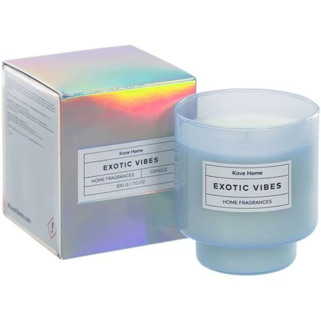 Kave Home - Bougie Parfumée Exotic Vibes - Bleu 3 Kave Home - Bougie Parfumée Exotic Vibes - Bleu