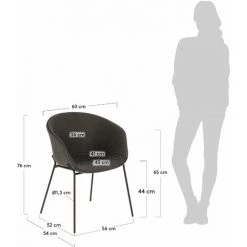 Kave Home - Chaise Yvette Gris Foncé - Gris -KAVE HOME Soldes 2022 51186284 5