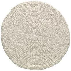 Kave Home - Tapis Rond Puppy 100 % Laine Ø 100 Cm - Blanc
