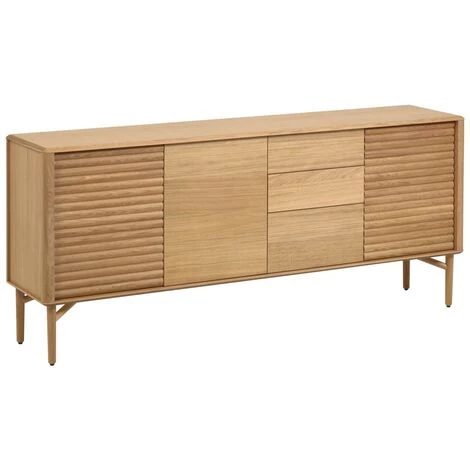 Kave Home - Buffet Lenon 2 Portes Et 3 Tiroirs Bois Et Placage Chêne 200 X 86 Cm FSC MIX Credit - Naturel 3 Kave Home - Buffet Lenon 2 Portes Et 3 Tiroirs Bois Et Placage Chêne 200 X 86 Cm FSC MIX Credit - Naturel