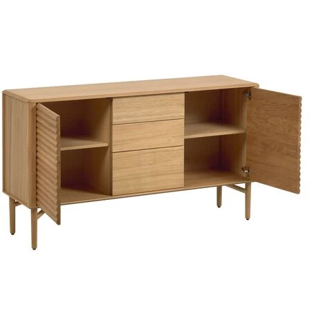 Kave Home - Buffet Lenon 2 Portes Et 3 Tiroirs Bois Et Placage Chêne 155 X 86 Cm FSC MIX Credit - Naturel 4 Kave Home - Buffet Lenon 2 Portes Et 3 Tiroirs Bois Et Placage Chêne 155 X 86 Cm FSC MIX Credit - Naturel – Image 2